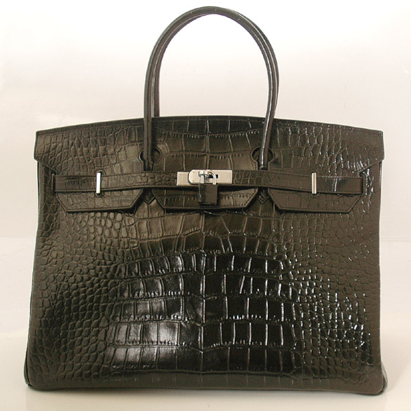 H40CSBS Hermes Birkin 40CM Crocodile strisce in pelle nera wi